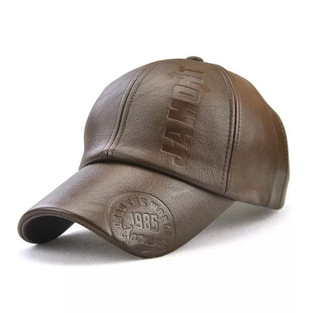 Men's Leather Baseball Cap