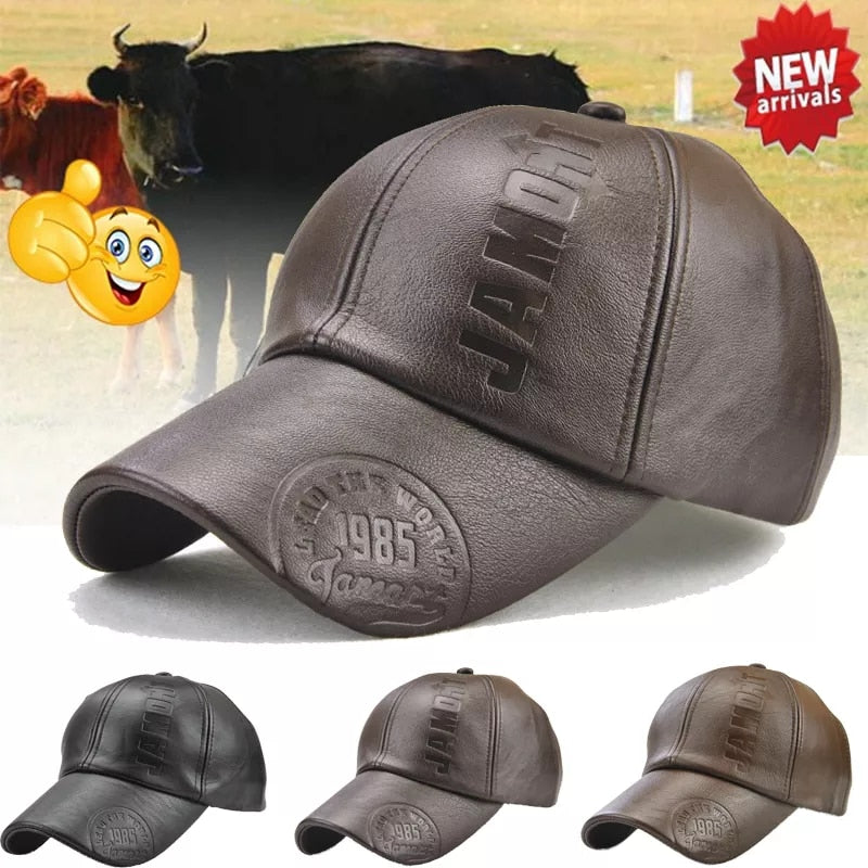 Men's Leather Baseball Cap