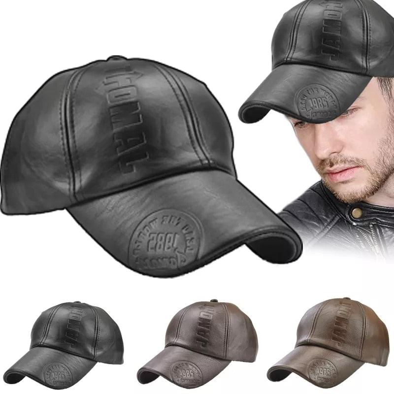 Men's Leather Baseball Cap