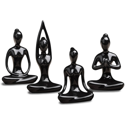 4 Pcs Yoga Meditation  Figurine