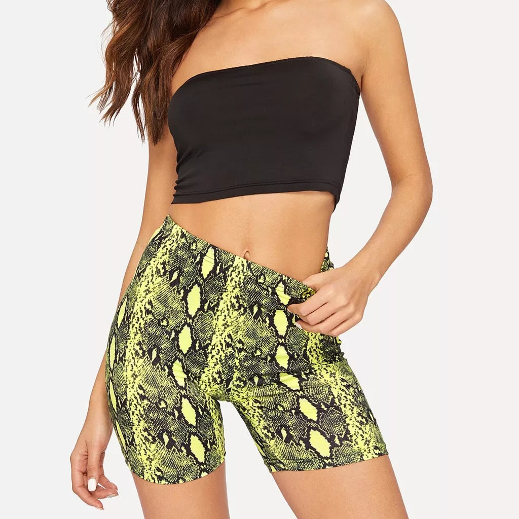 Snakeskin Women's Yoga Shorts