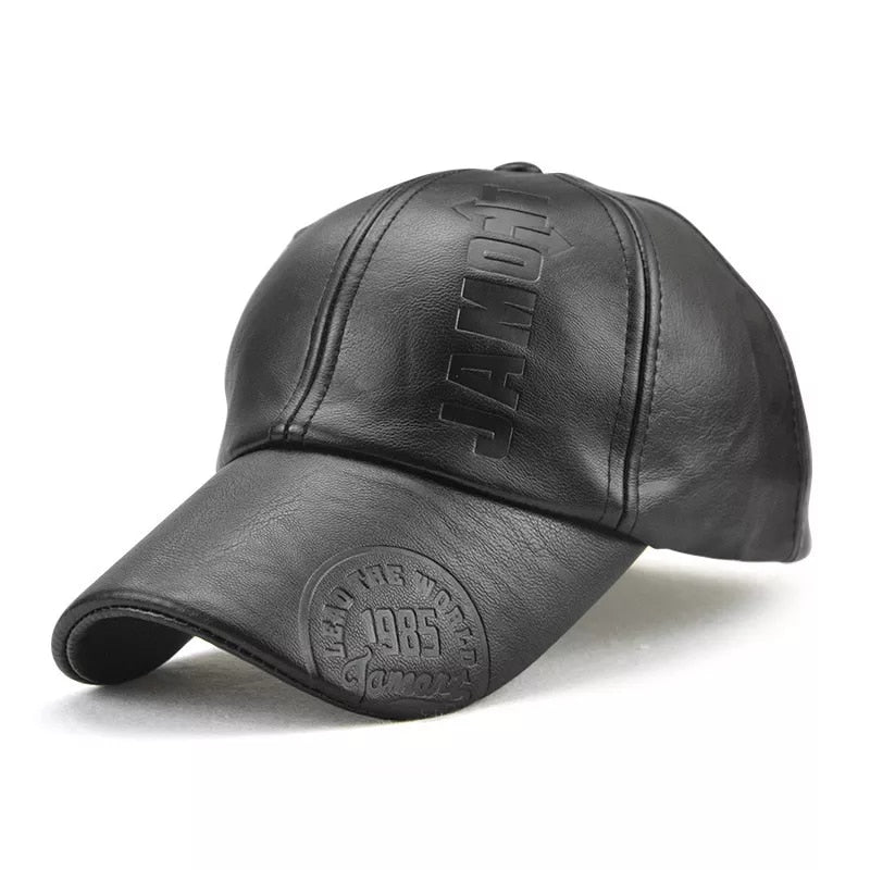 Men's  Leather Baseball Cap