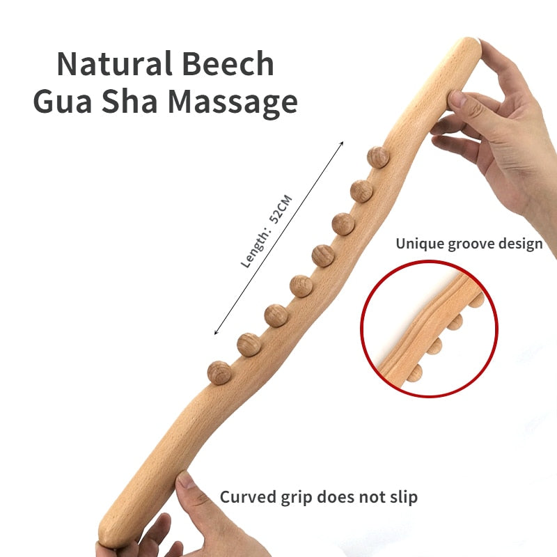 Massager for Body Natural Carbonized Wood