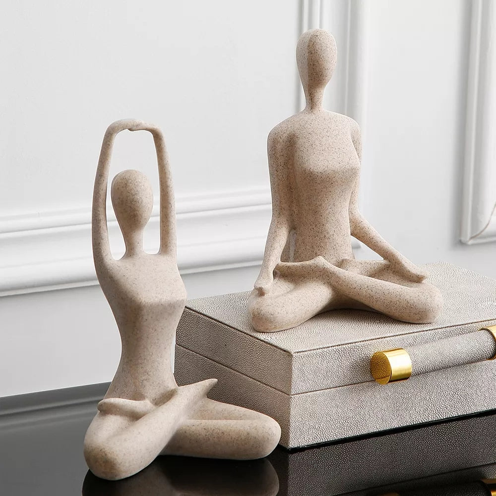 Abstract Art Yoga Pose Figurines