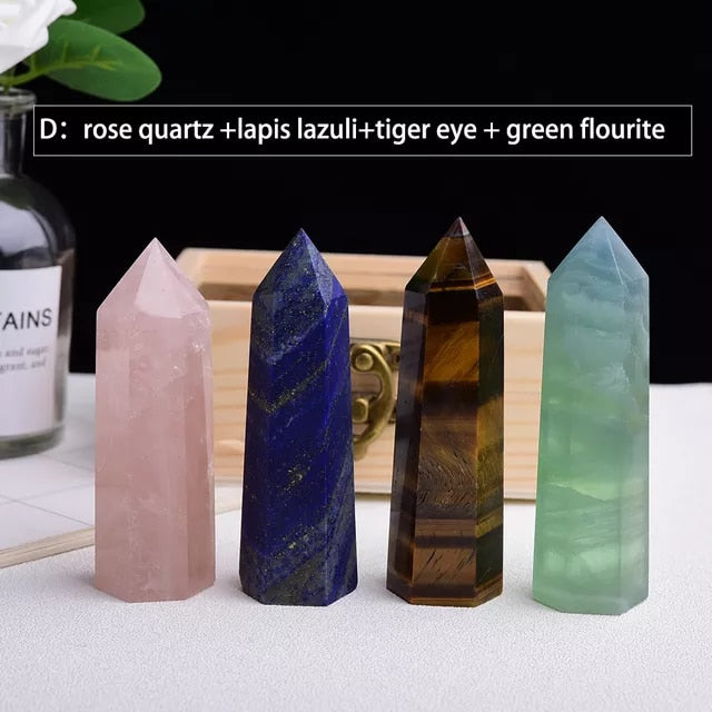 4PCS /set Healing Crystal Wands