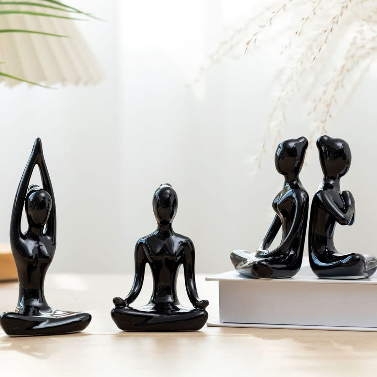 4 Pcs Yoga Meditation  Figurine