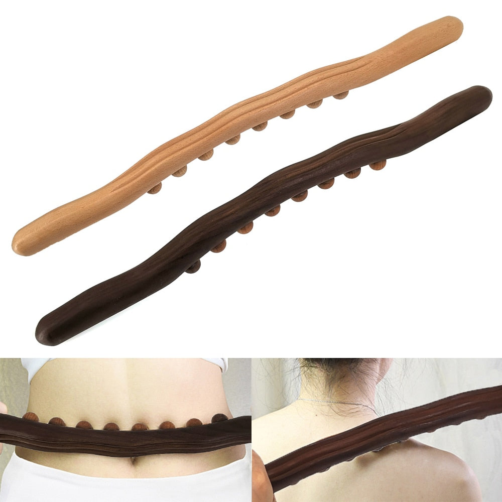 Massager for Body Natural Carbonized Wood