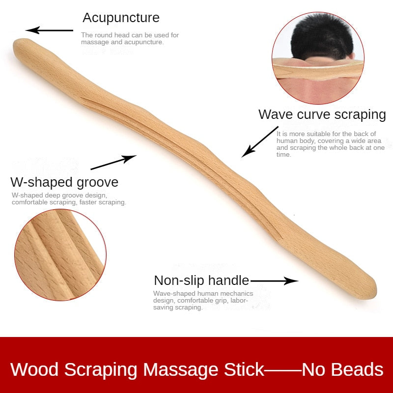 Massager for Body Natural Carbonized Wood